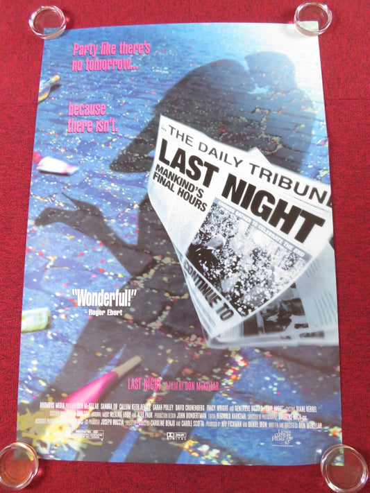 LAST NIGHT US ONE SHEET ROLLED POSTER DON MCKELLAR SANDRA OH 1998 Rendezvous Cinema Movie posters