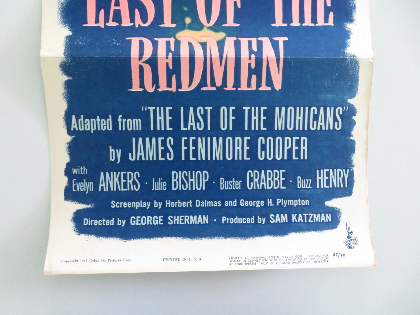 Last of the Redmen US Insert Poster Jon Hall Michael O'Shea 1947 Movie posters