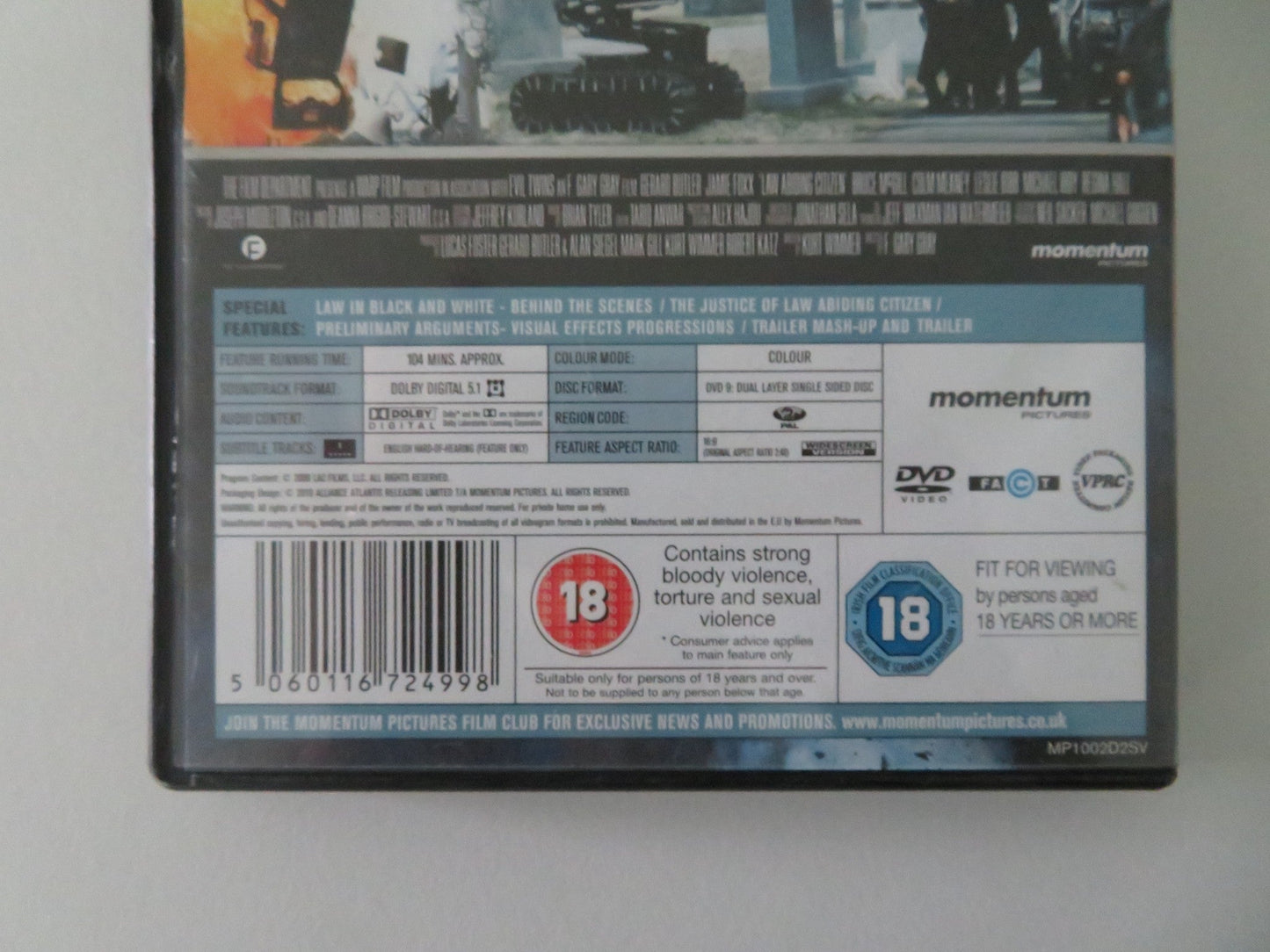 LAW ABIDING CITIZEN - B (DVD) GERARD BUTLER JAMIE FOXX 2009 REGION 2 Movie posters