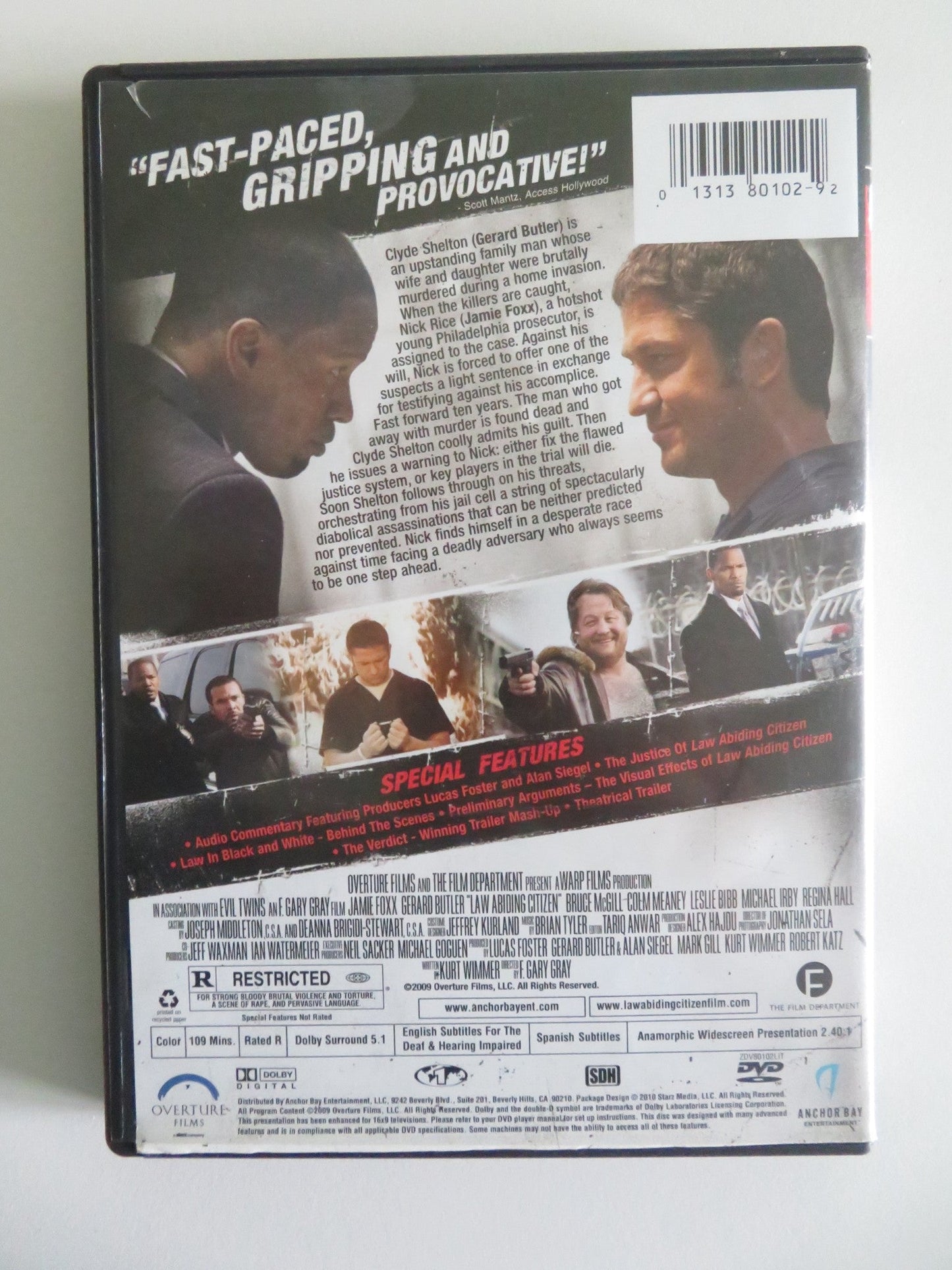 LAW ABIDING CITIZEN (DVD) JAMIE FOXX GERARD BUTLER 2009 REGION 1 Movie posters