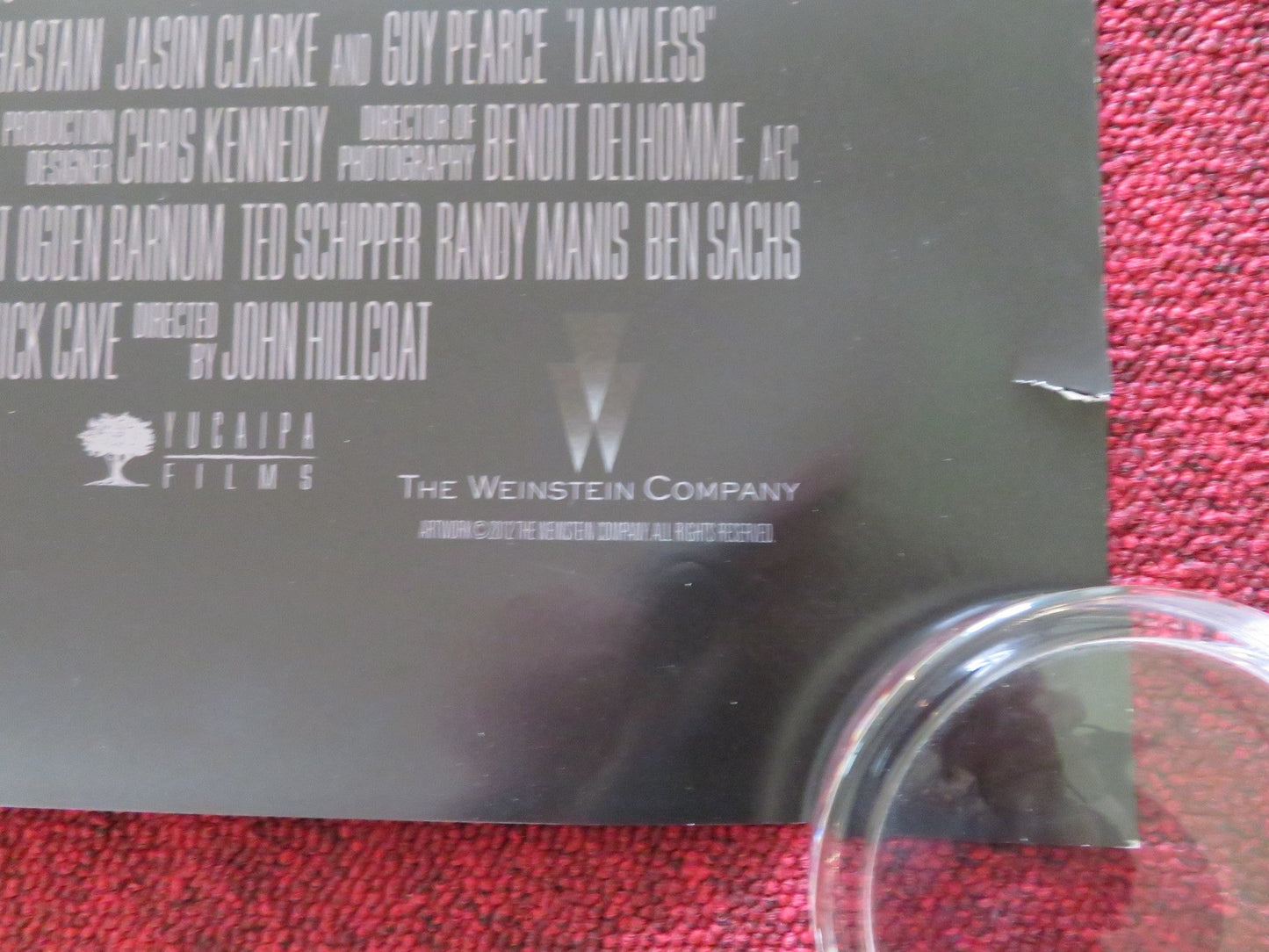 LAWLESS US ONE SHEET ROLLED POSTER TOM HARDY SHIA LABEOUF 2012 Rendezvous Cinema Movie posters