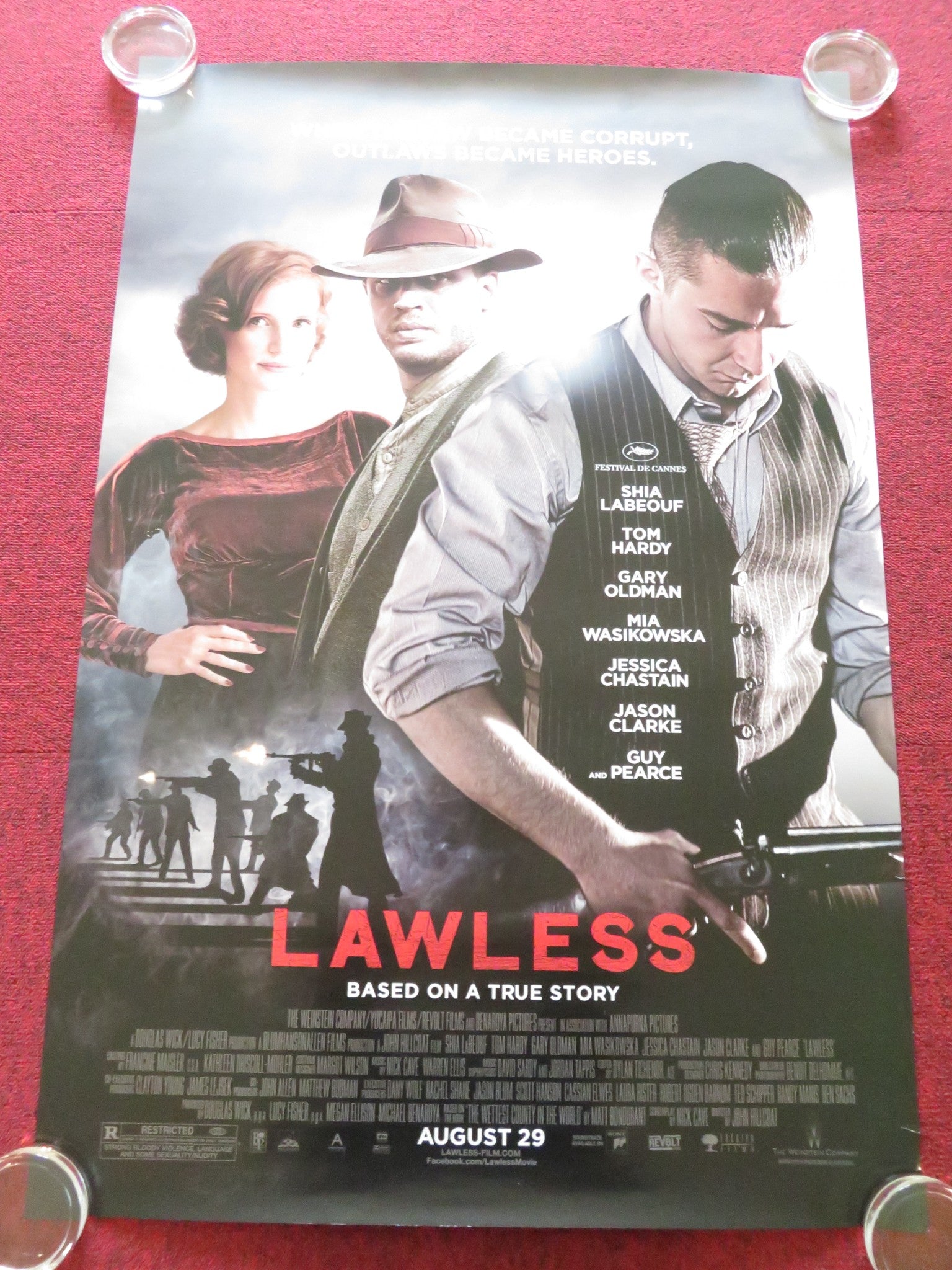 LAWLESS US ONE SHEET ROLLED POSTER TOM HARDY SHIA LABEOUF 2012 Rendezvous Cinema Movie posters
