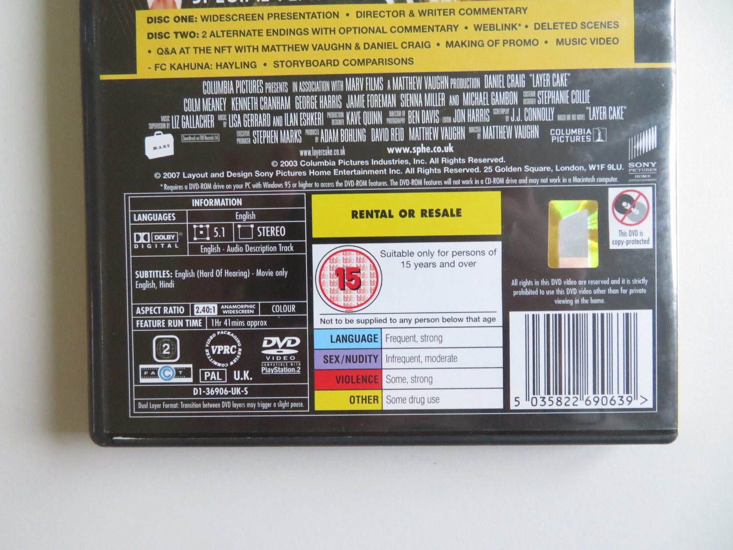LAYER CAKE - 2 DISC EDITION - B (DVD) DANIEL CRAIG TOM HARDY 2004 REGION 2 Movie posters