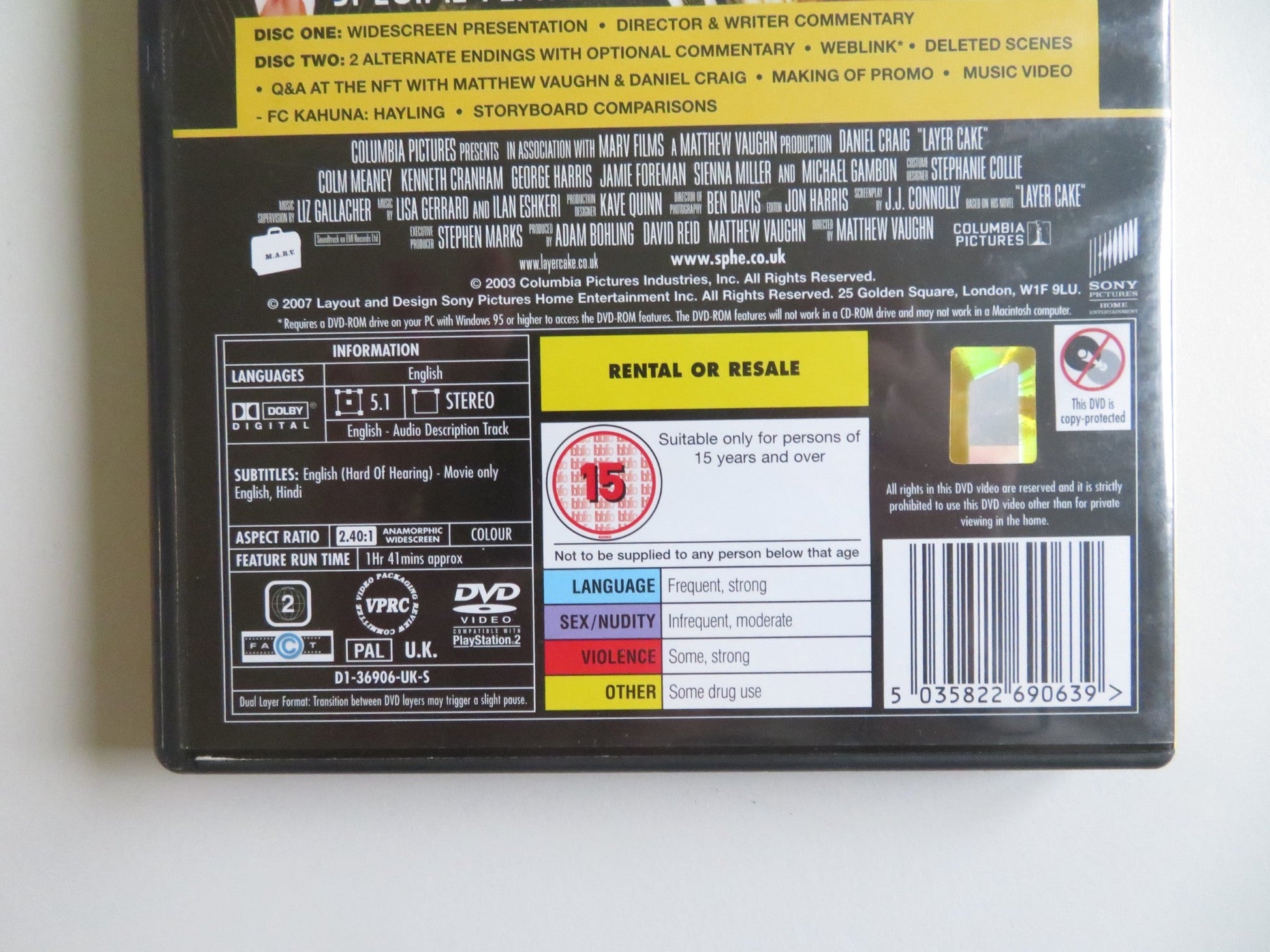 LAYER CAKE - 2 DISC EDITION - B (DVD) DANIEL CRAIG TOM HARDY 2004 REGION 2 Movie posters