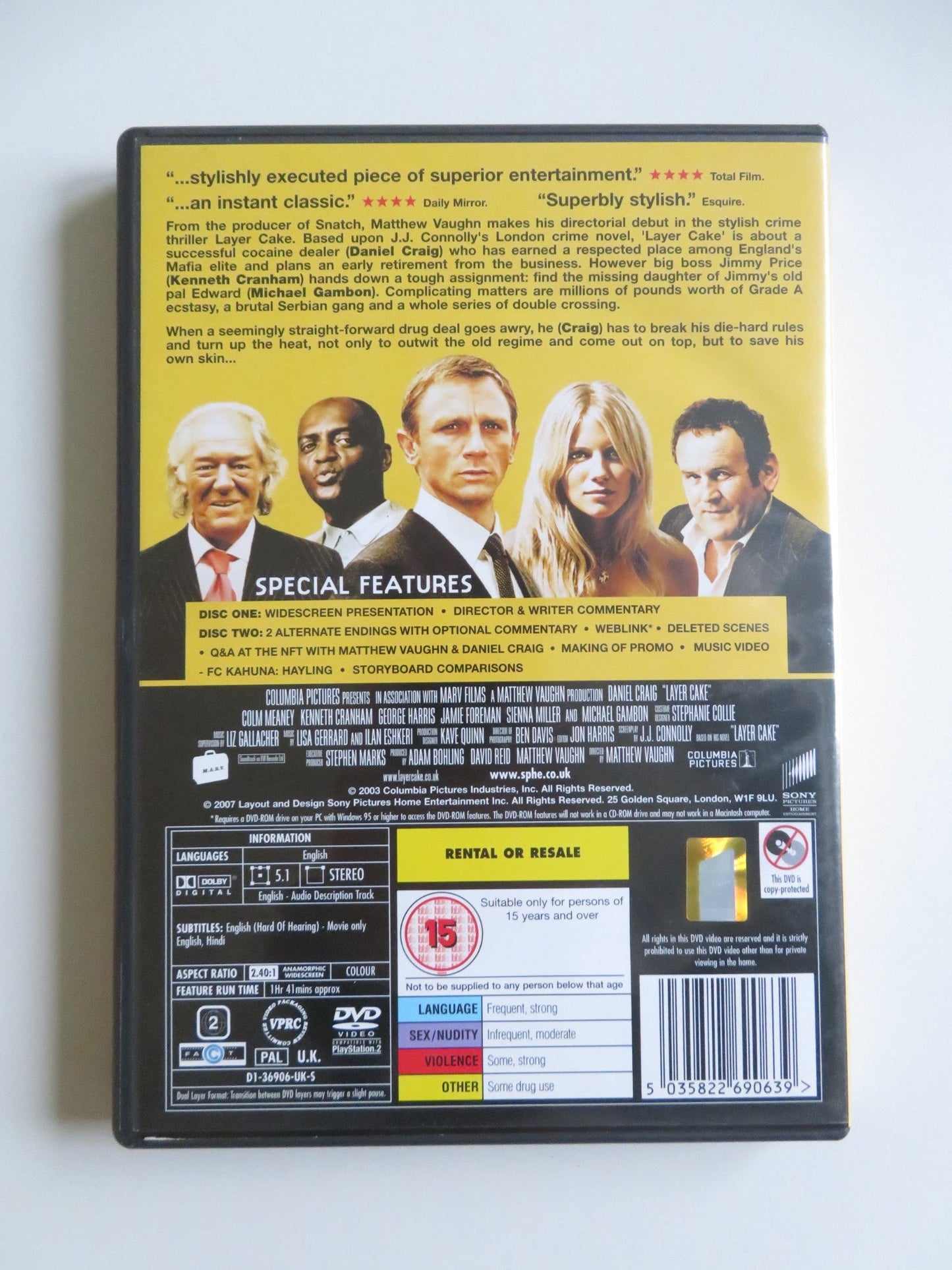 LAYER CAKE - 2 DISC EDITION - B (DVD) DANIEL CRAIG TOM HARDY 2004 REGION 2 Movie posters