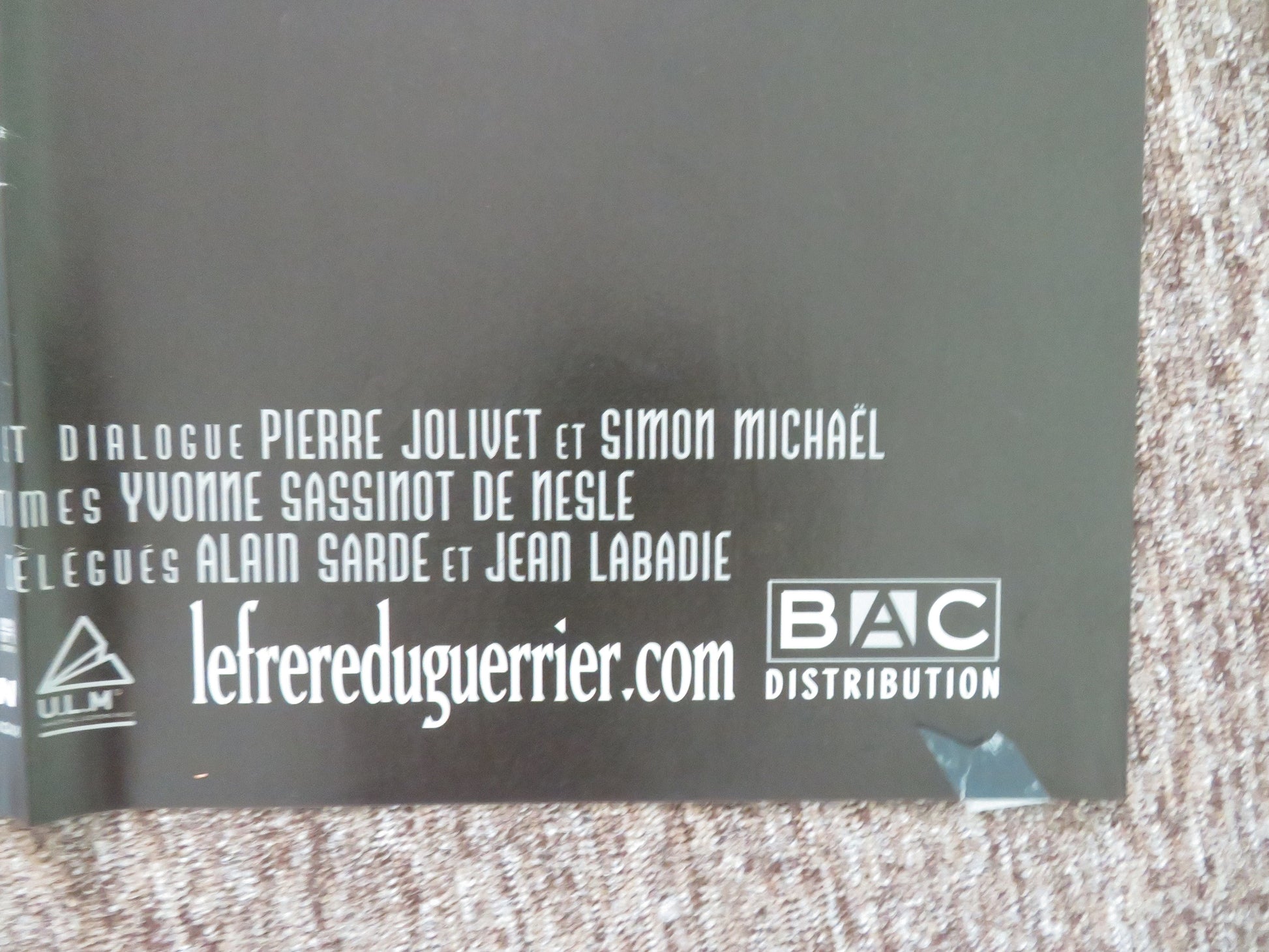 Le frère du guerrier French Grande Poster Vincent Landon Guillaume Canet 2002 Movie posters