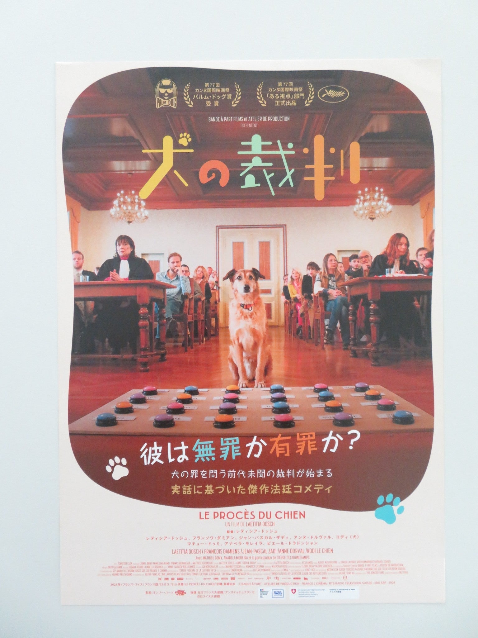 LE PROCES DU CHIEN JAPANESE CHIRASHI (B5) POSTER LAETITEA DOSCH DAMIENS 2024 Movie posters