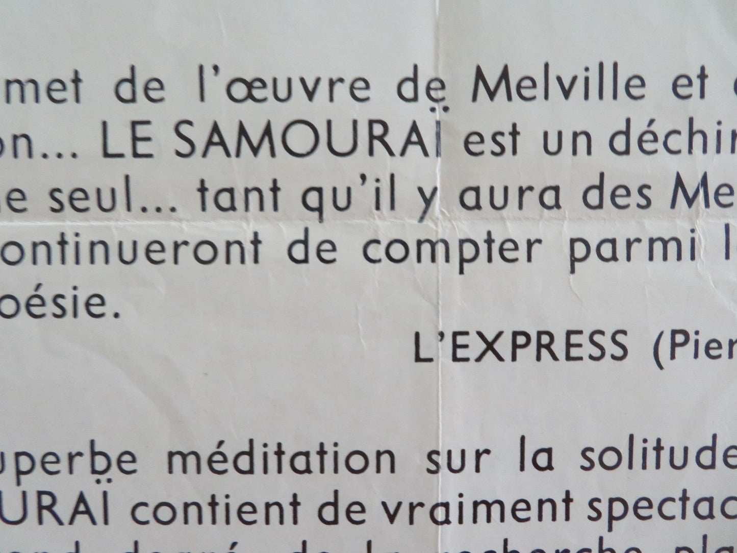 LE SAMOURAI FRENCH ROLLED POSTER ALAIN DELON FRANCOIS PERIER 1967 Movie posters