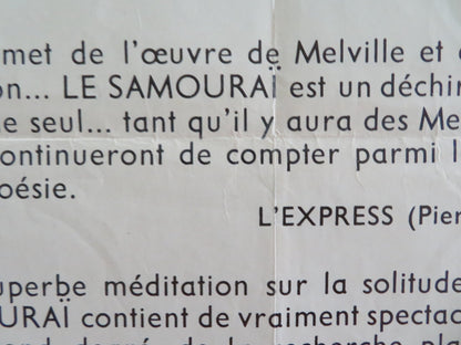 LE SAMOURAI FRENCH ROLLED POSTER ALAIN DELON FRANCOIS PERIER 1967 Movie posters