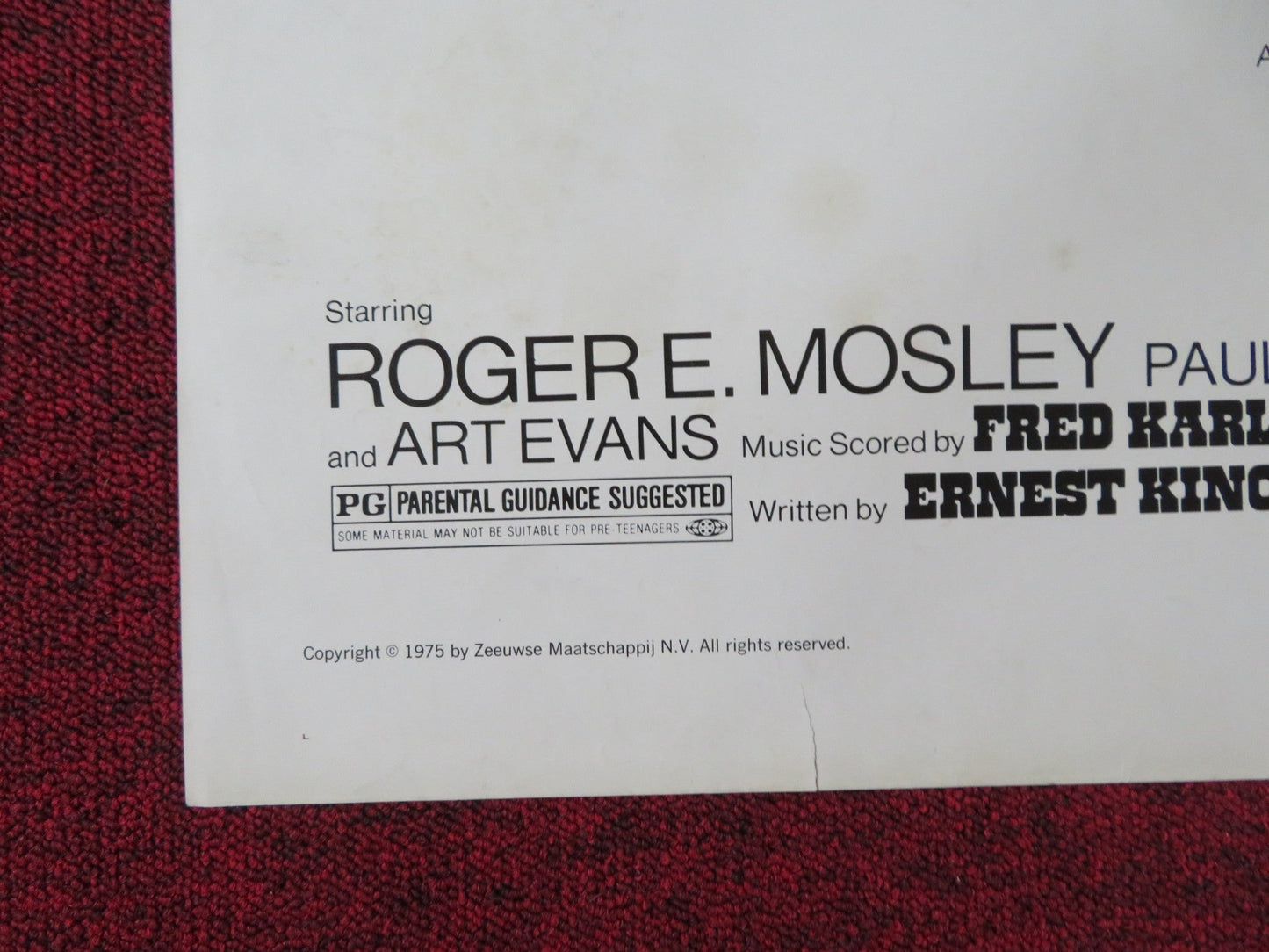 LEADBELLY FOLDED US ONE SHEET POSTER ROGER E. MOSLEY JAMES BRODHEAD 1976 Rendezvous Cinema Movie posters