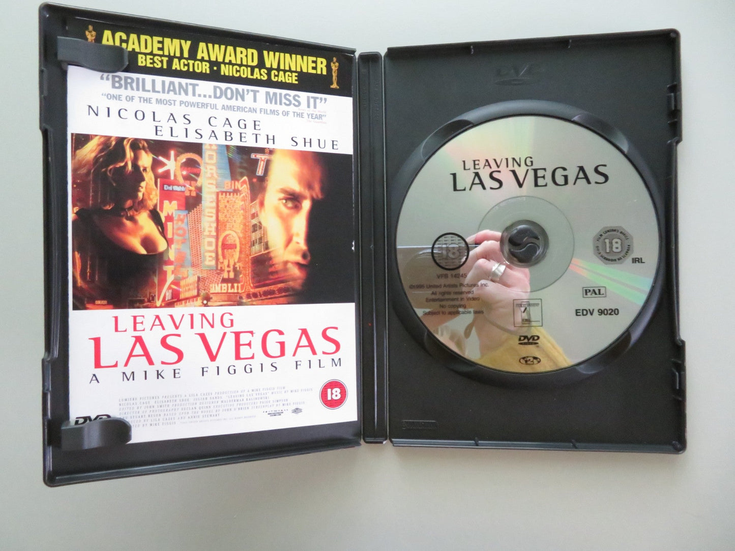 LEAVING LAS VEGAS (DVD) NICOLAS CAGE ELISABETH SHUE 1995 REGION 2 Movie posters