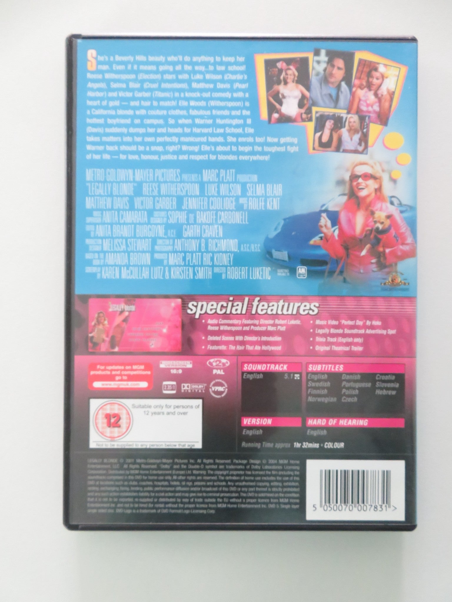 Legally Blonde (DVD) Reese Witherspoon Luke Wilson 2001 Region 2 Movie posters