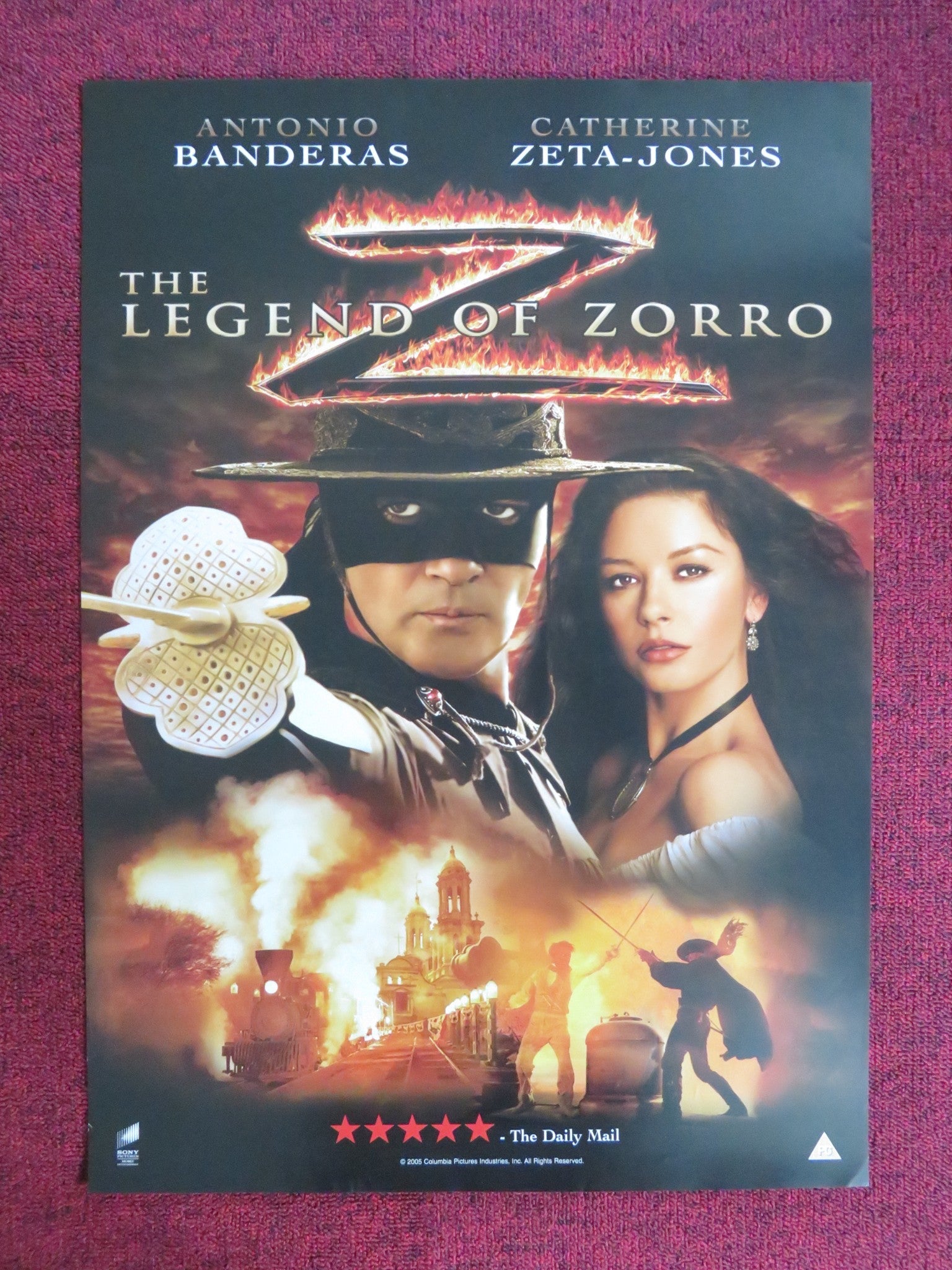 LEGEND OF ZORRO VHS VIDEO POSTER ANTONIO BANDERAS CATHERINE ZETA - JONES 2005 Rendezvous Cinema Movie posters
