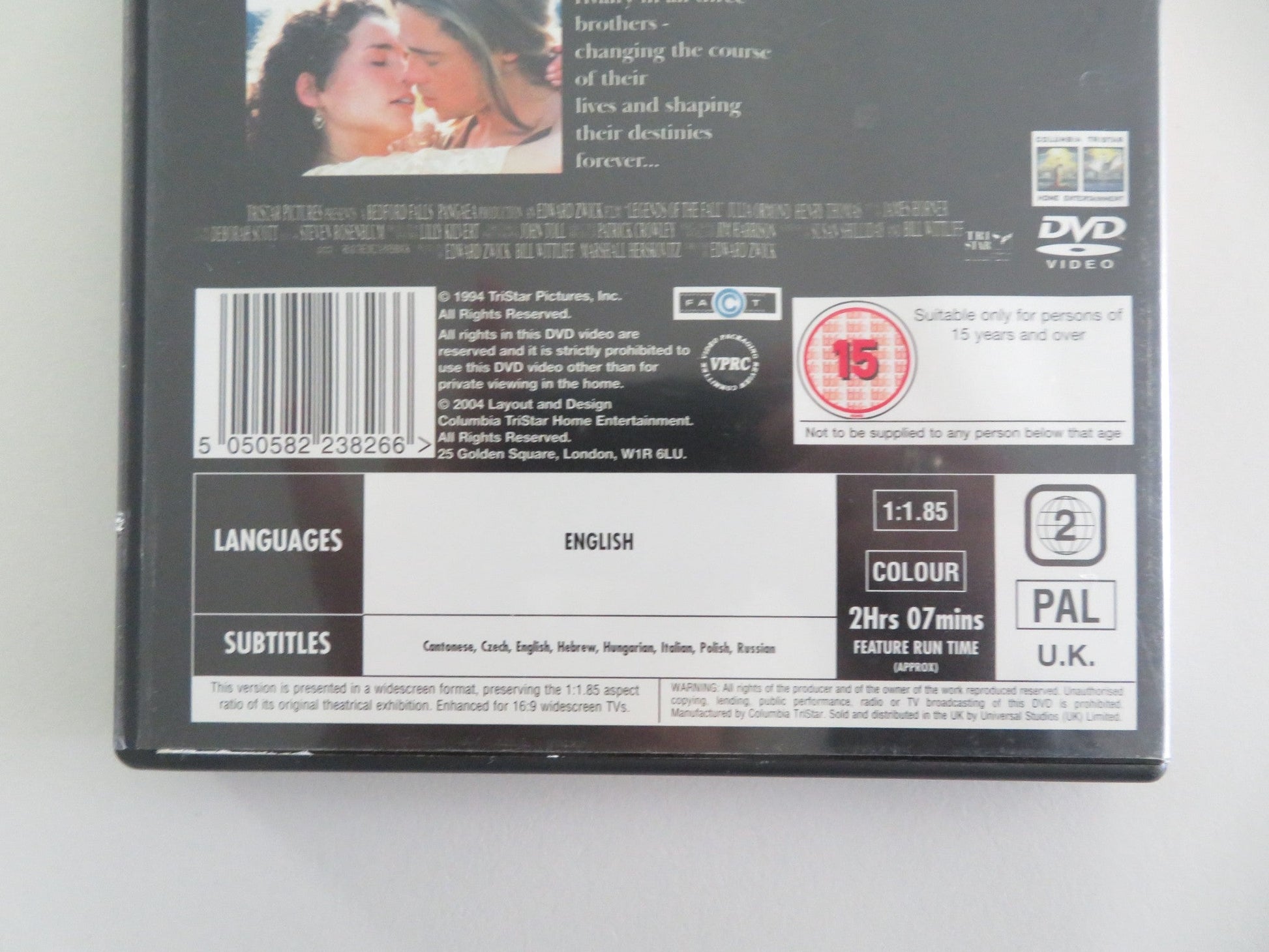 Legends of the Fall (DVD) Brad Pitt Anthony Hopkins 1994 Region 2 Movie posters