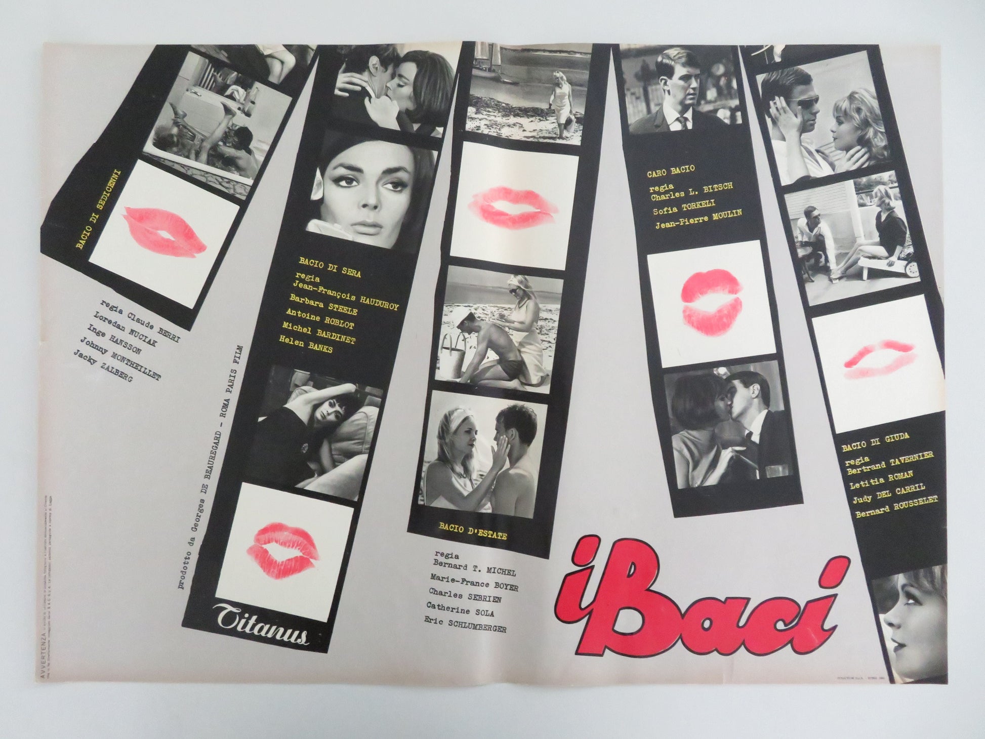 Les baisers Italian Fotobusta Posters Lot of 8 Boyer Sola 1964 Movie posters
