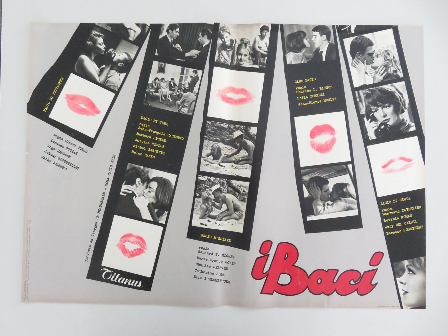 Les baisers Italian Fotobusta Posters Lot of 8 Boyer Sola 1964 Movie posters