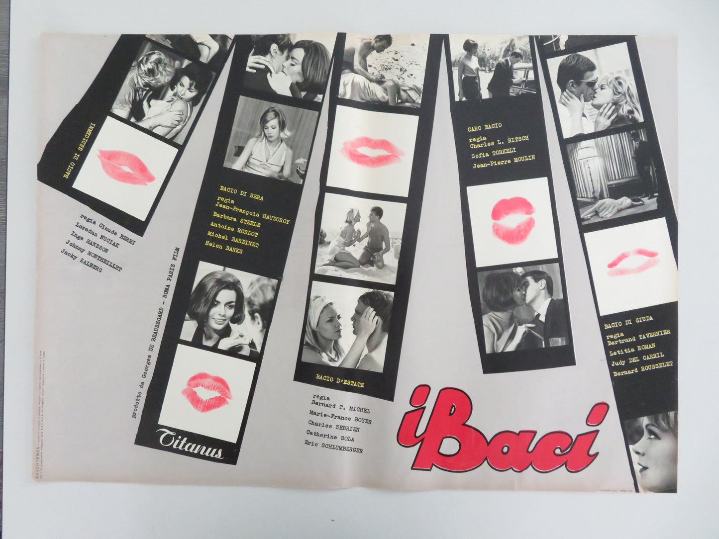 Les baisers Italian Fotobusta Posters Lot of 8 Boyer Sola 1964 Movie posters