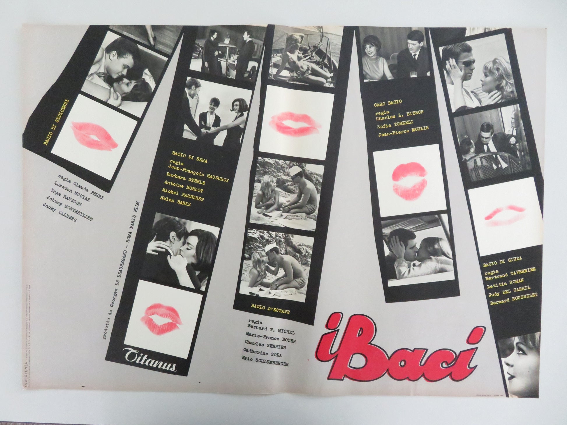 Les baisers Italian Fotobusta Posters Lot of 8 Boyer Sola 1964 Movie posters