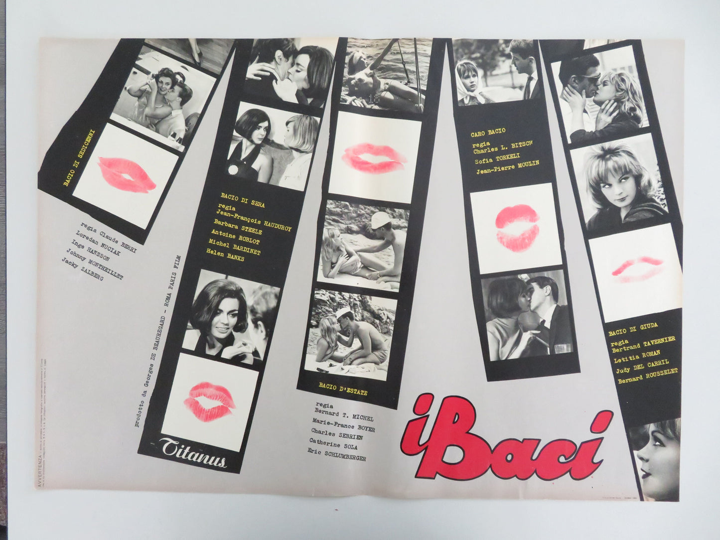 Les baisers Italian Fotobusta Posters Lot of 8 Boyer Sola 1964 Movie posters