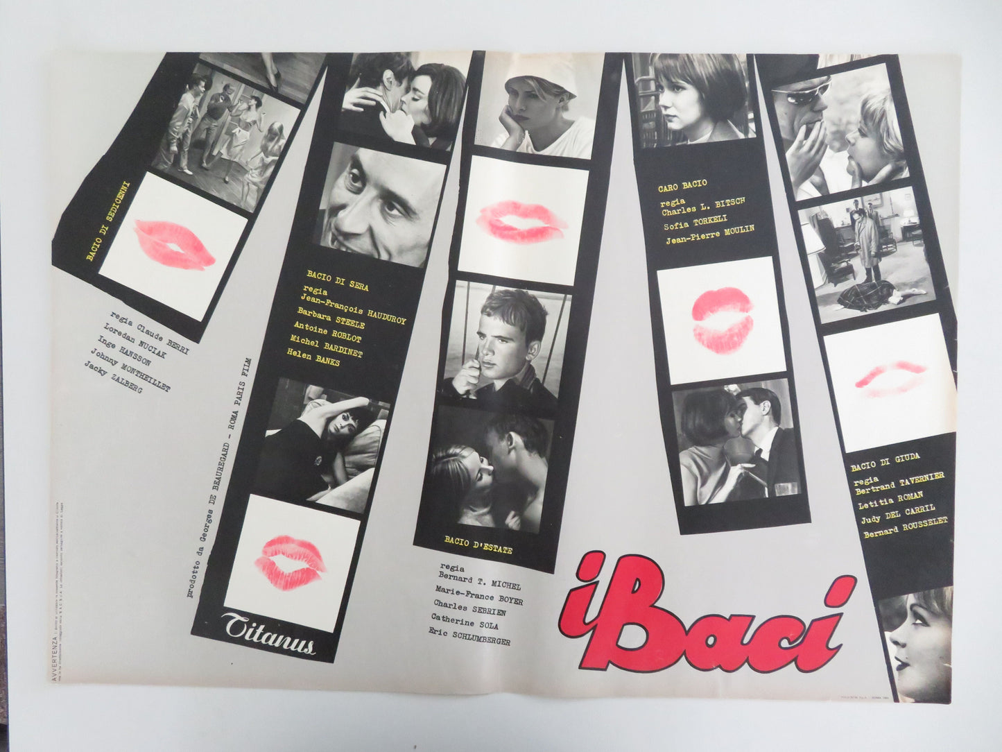 Les baisers Italian Fotobusta Posters Lot of 8 Boyer Sola 1964 Movie posters