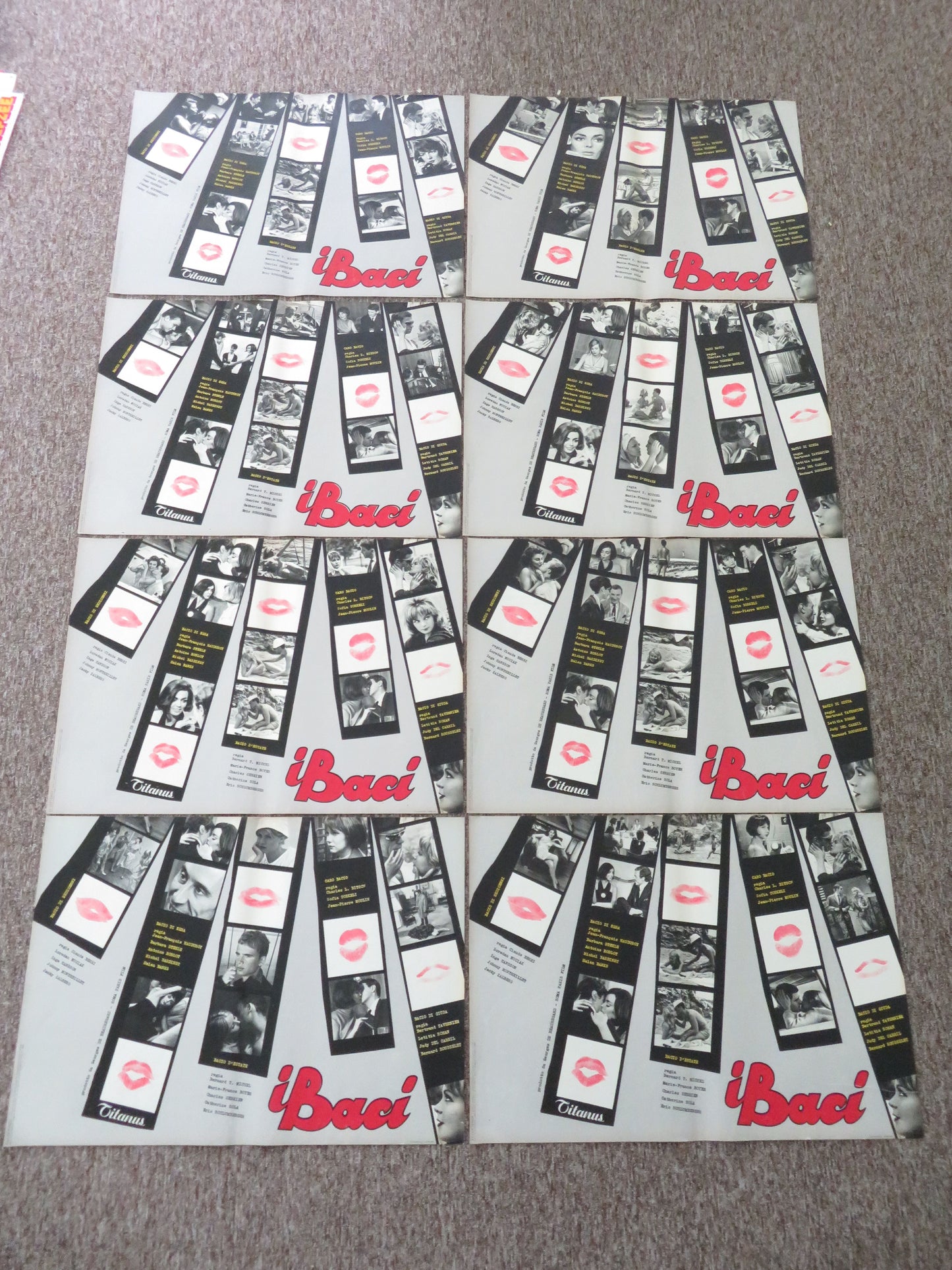 Les baisers Italian Fotobusta Posters Lot of 8 Boyer Sola 1964 Movie posters