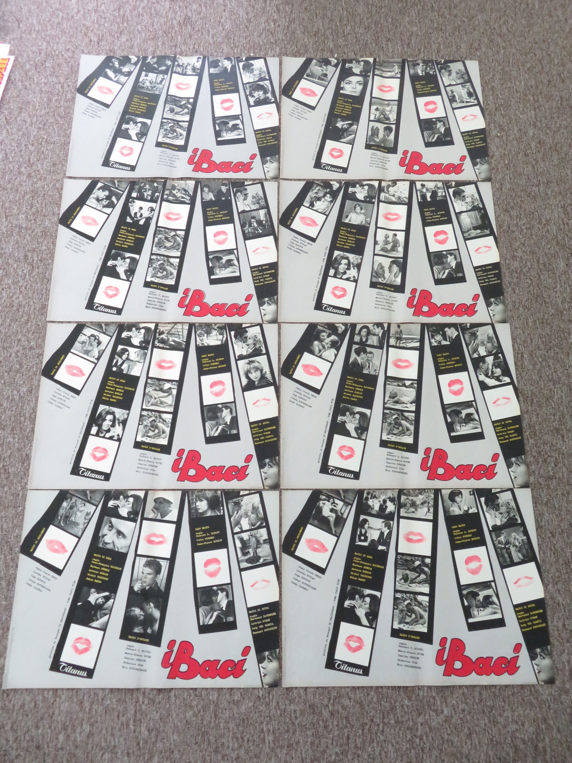 Les baisers Italian Fotobusta Posters Lot of 8 Boyer Sola 1964 Movie posters