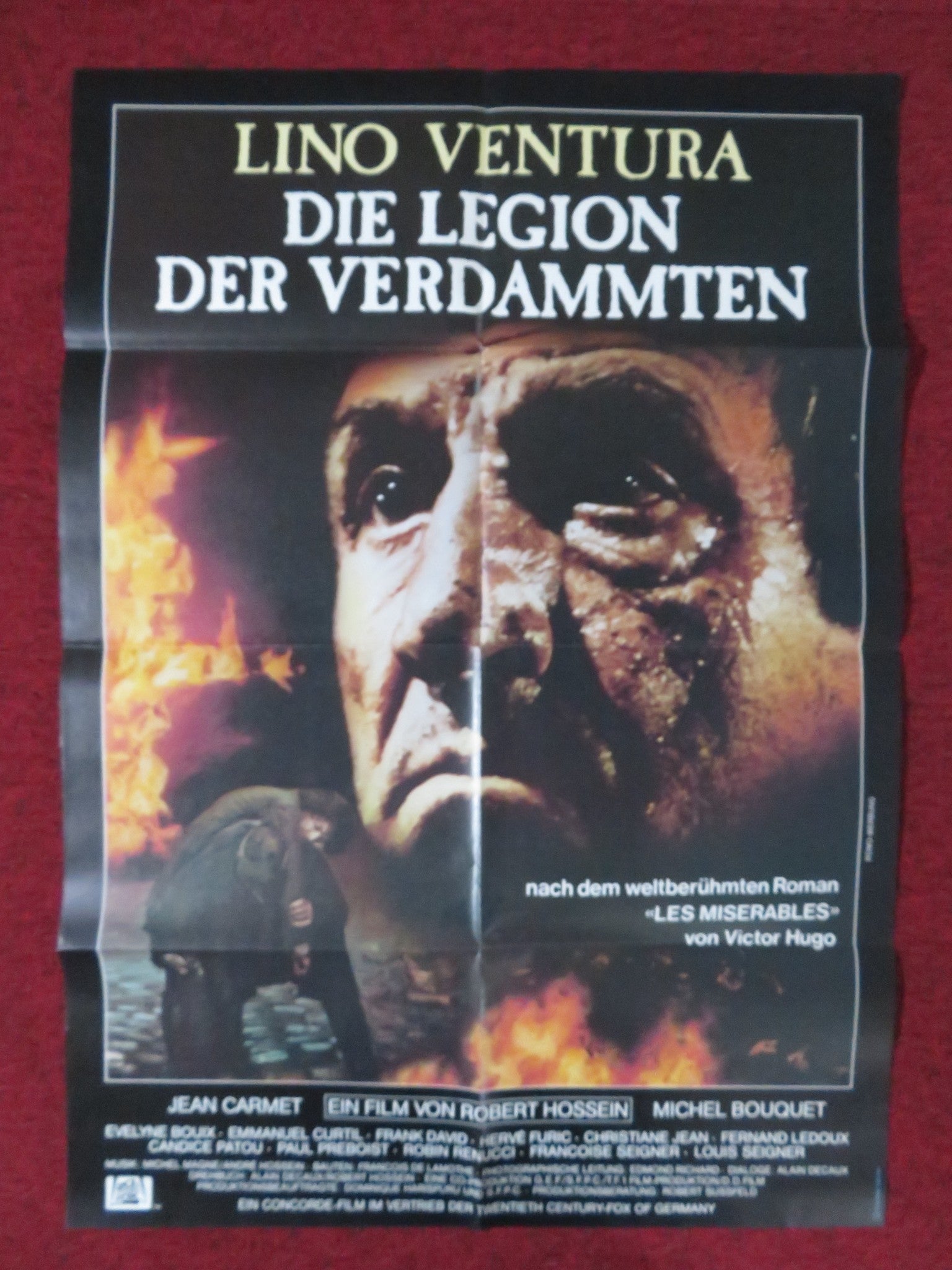 LES MISERABLES GERMAN A1 POSTER FOLDED LINO VENTURA JEAN CARMET 1983 Rendezvous Cinema Movie posters