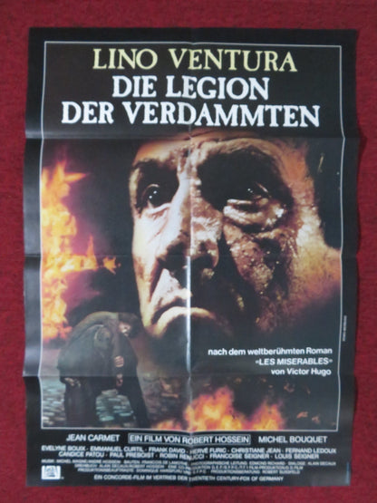 LES MISERABLES GERMAN A1 POSTER FOLDED LINO VENTURA JEAN CARMET 1983 Rendezvous Cinema Movie posters