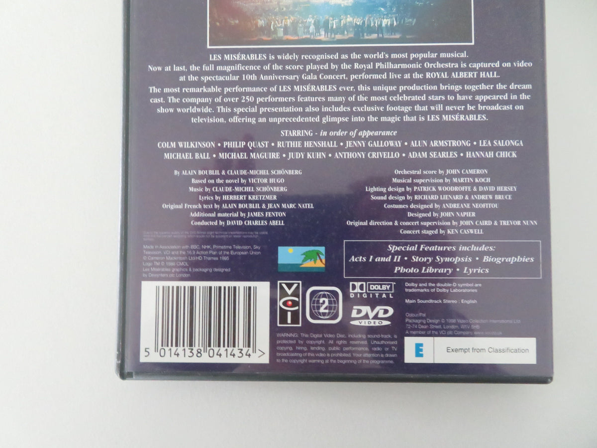 Les Misérables the Dream Cast in Concert (DVD) Michael Ball 1995 Region 2 Movie posters