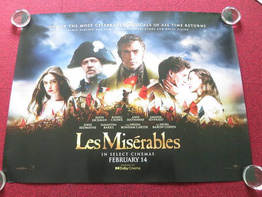 LES MISERABLES UK QUAD ROLLED POSTER HUGH JACKMAN RUSSELL CROWE 2012 Rendezvous Cinema Movie posters
