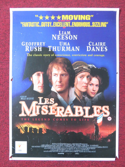 LES MISERABLES VHS POSTER ROLLED LIAM NEESON UMA THURMAN 1998 Rendezvous Cinema Movie posters