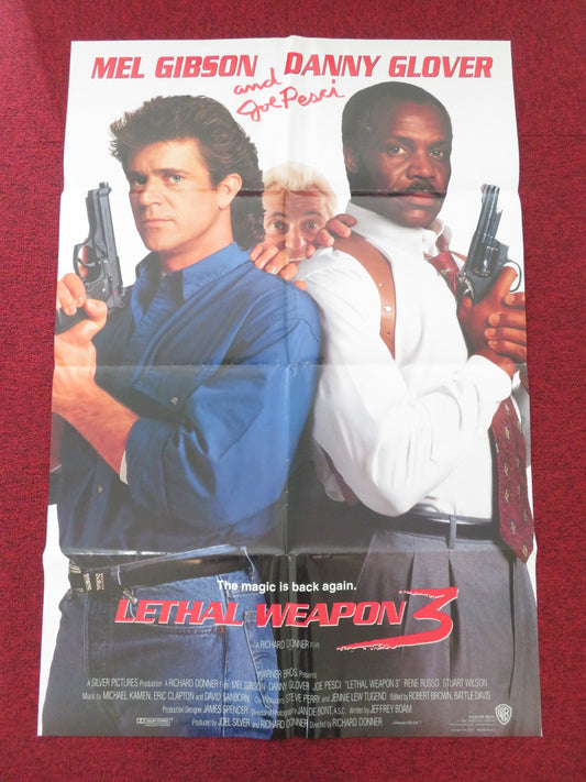 LETHAL WEAPON 3 - ADVANCE FOLDED US ONE SHEET POSTER MEL GIBSON DANNY GLOVER 1992 Movie posters