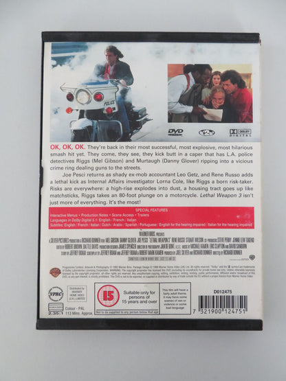Lethal Weapon 3 (DVD) Mel Gibson Danny Glover 1992 Region 2 Movie posters