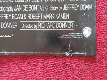 LETHAL WEAPON 3 UK QUAD POSTER FOLDED MEL GIBSON DANNY GLOVER 1992 - Rendezvous Cinema