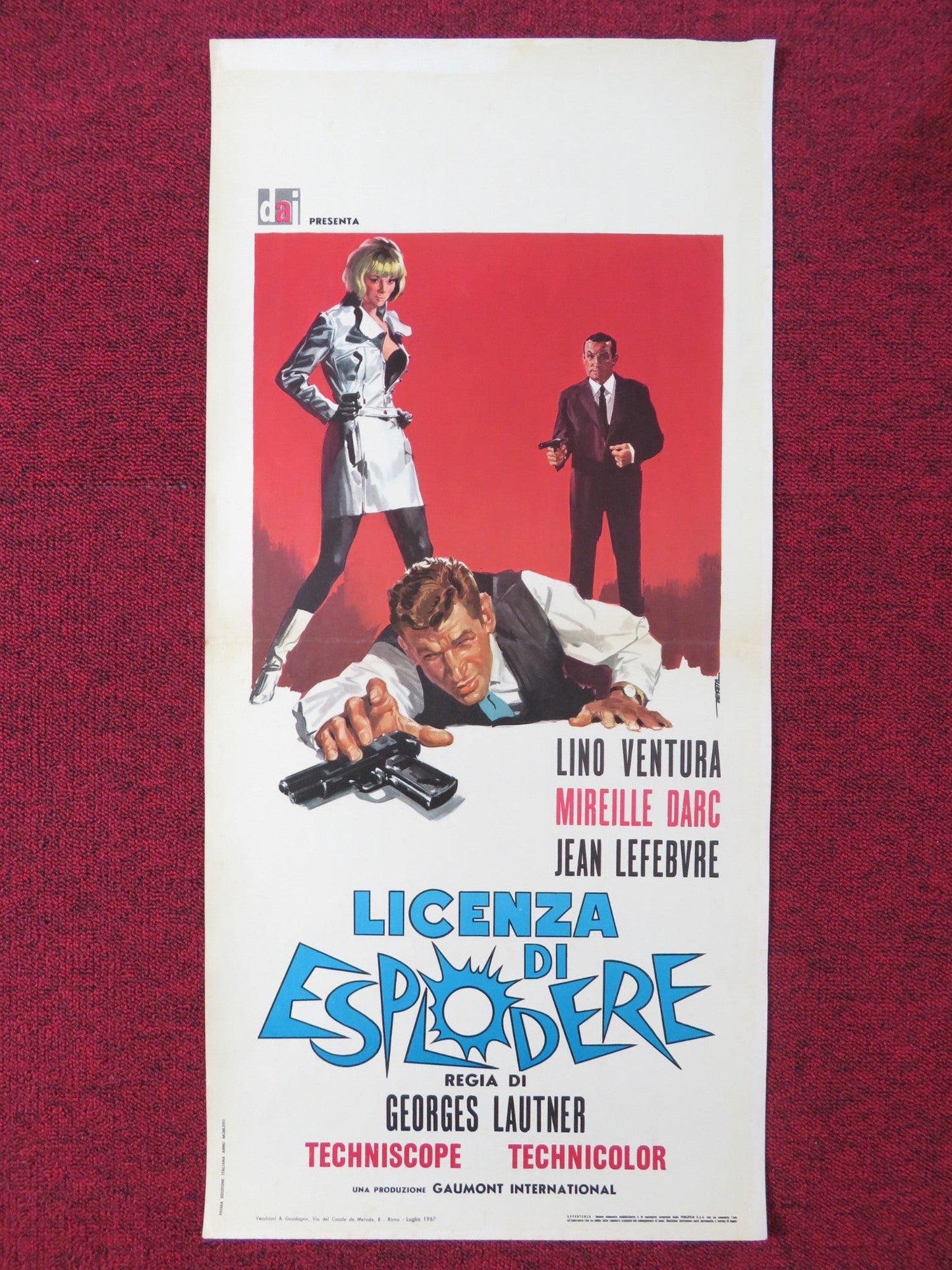 LET'S NOT GET ANGRY ITALIAN LOCANDINA POSTER LINO VENTURA MIREILLE DARC 1967 Rendezvous Cinema Movie posters