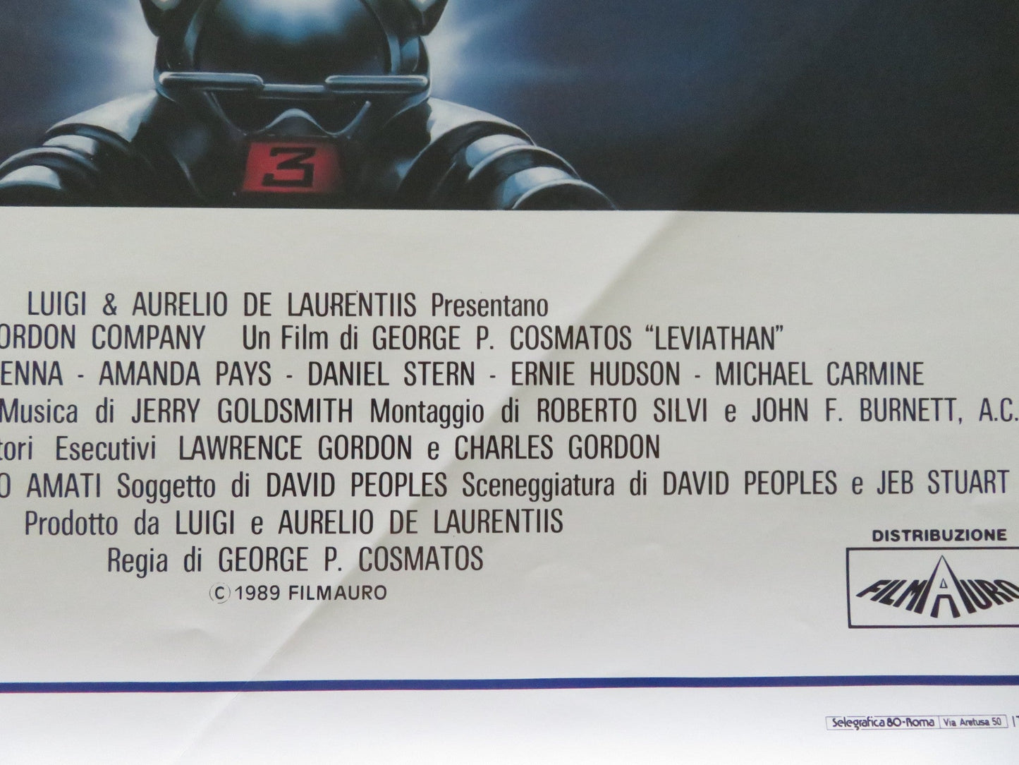 LEVIATHAN ITALIAN LOCANDINA POSTER PETER WELLER RICHARD CRENNA 1989 Movie posters