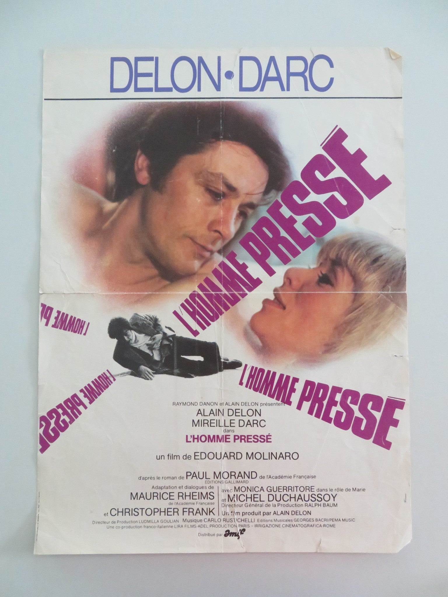 L'HOMME PRESSE FRENCH POSTER ALAIN DELON MIREILLE DARC 1977 Movie posters