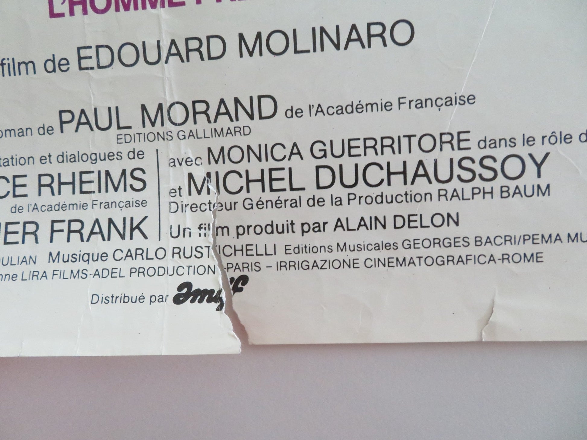 L'HOMME PRESSE FRENCH POSTER ALAIN DELON MIREILLE DARC 1977 Movie posters