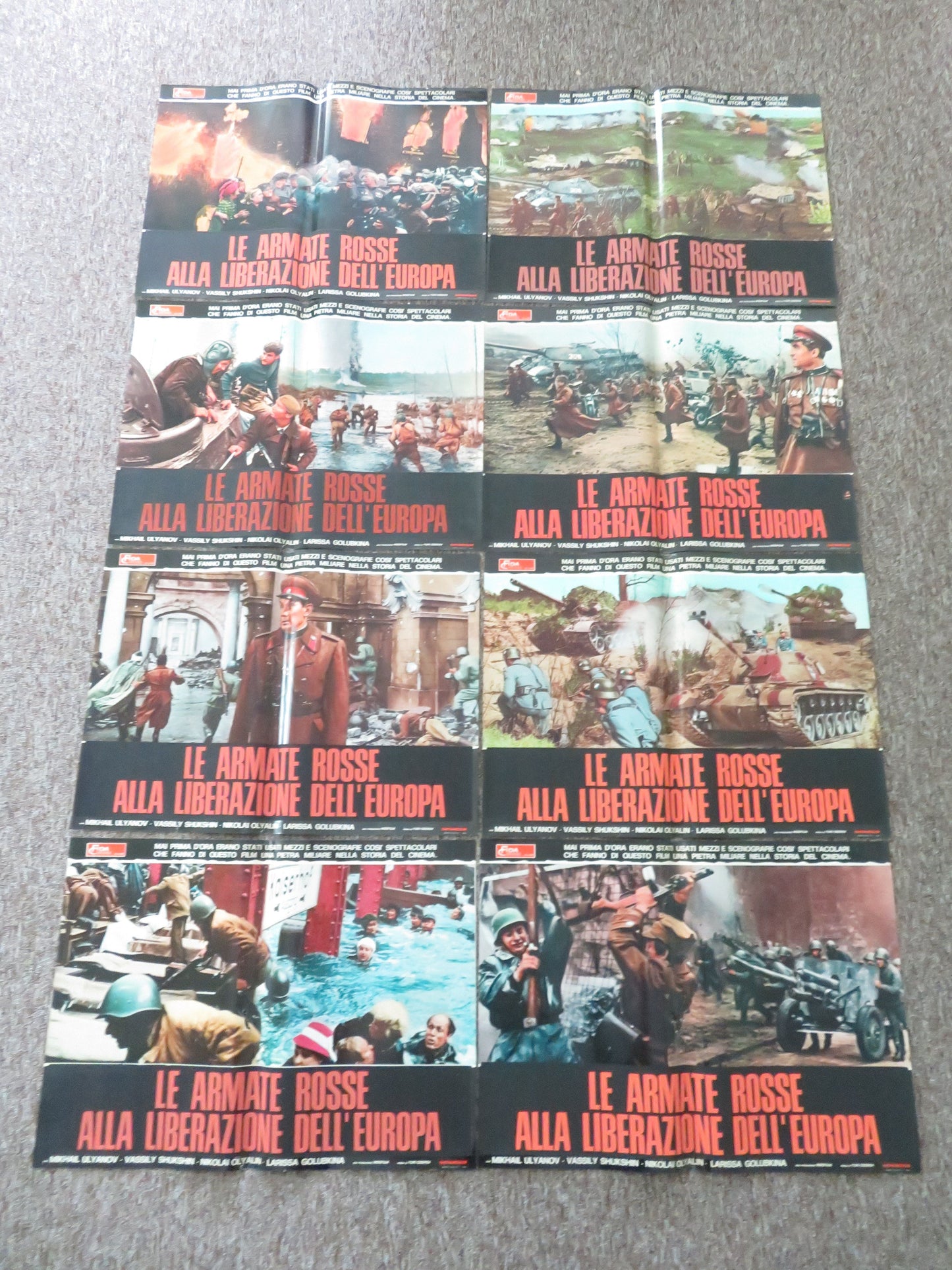 Liberation: The Battle of Berlin Italian Fotobusta Posters Lot of 8 Vasiliy 1971 Movie posters