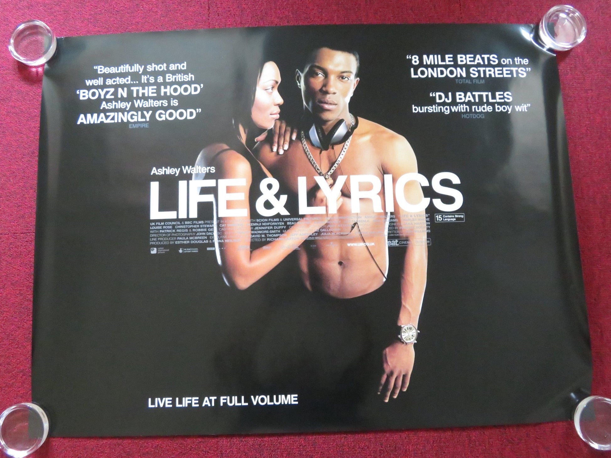 LIFE AND LYRICS UK QUAD ROLLED POSTER ASHLEY WALTERS LOUISE ROSE 2006 Rendezvous Cinema Movie posters