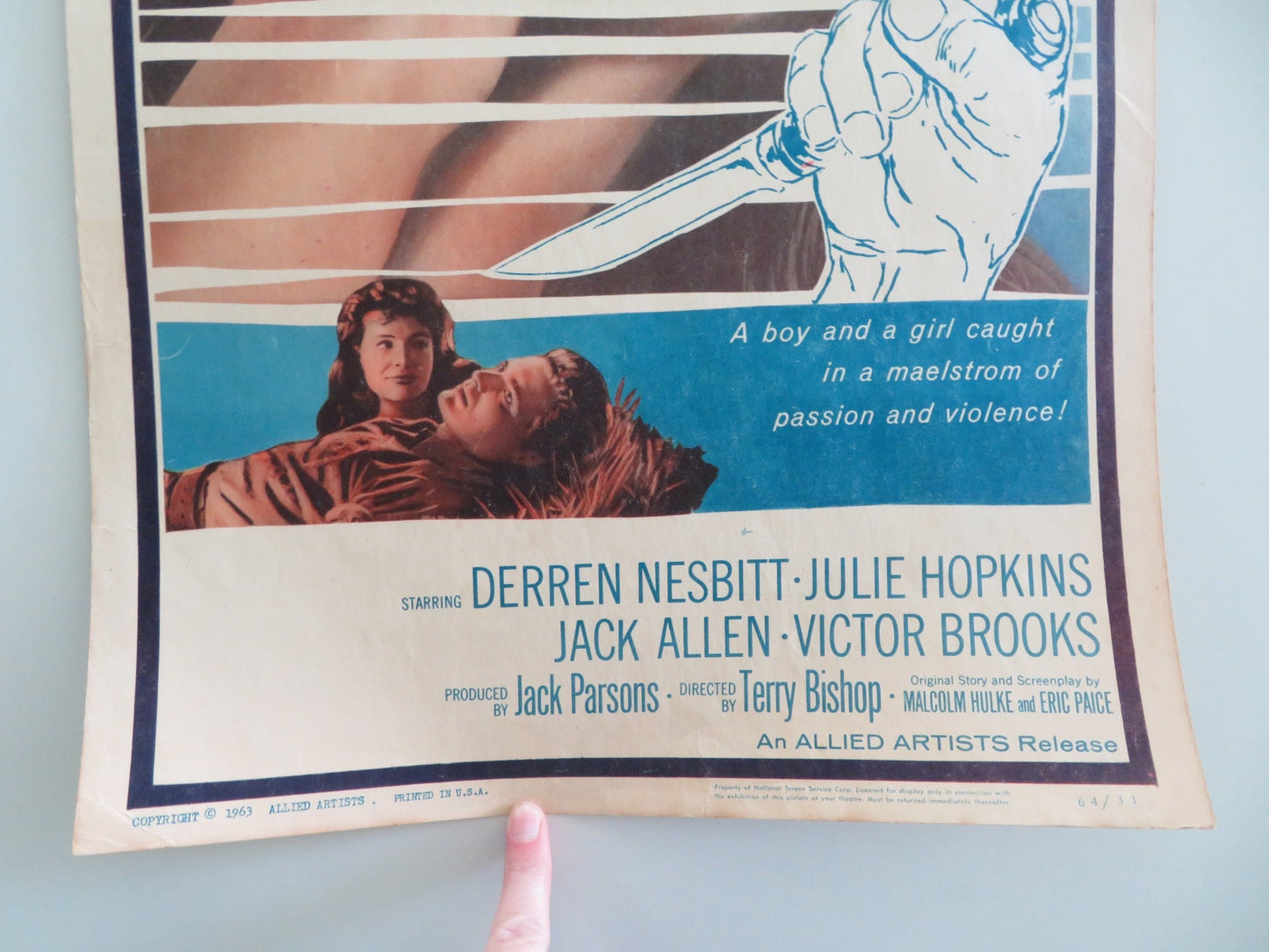 Life in Danger US Insert Poster Derren Nesbitt Julie Hopkins 1963 Movie posters