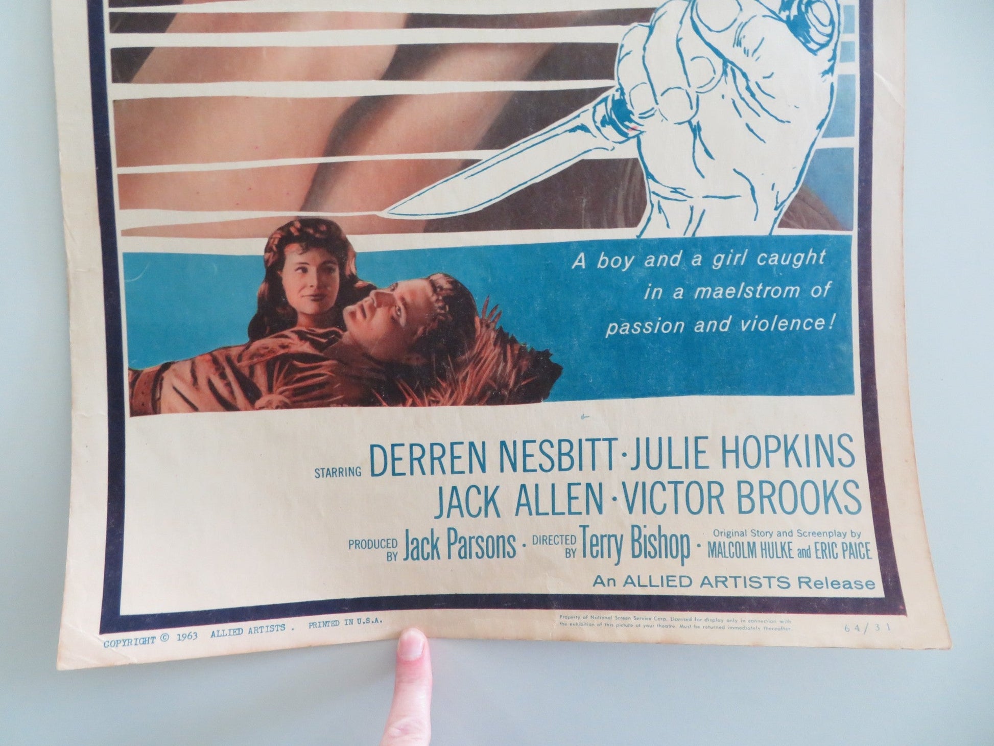 Life in Danger US Insert Poster Derren Nesbitt Julie Hopkins 1963 Movie posters