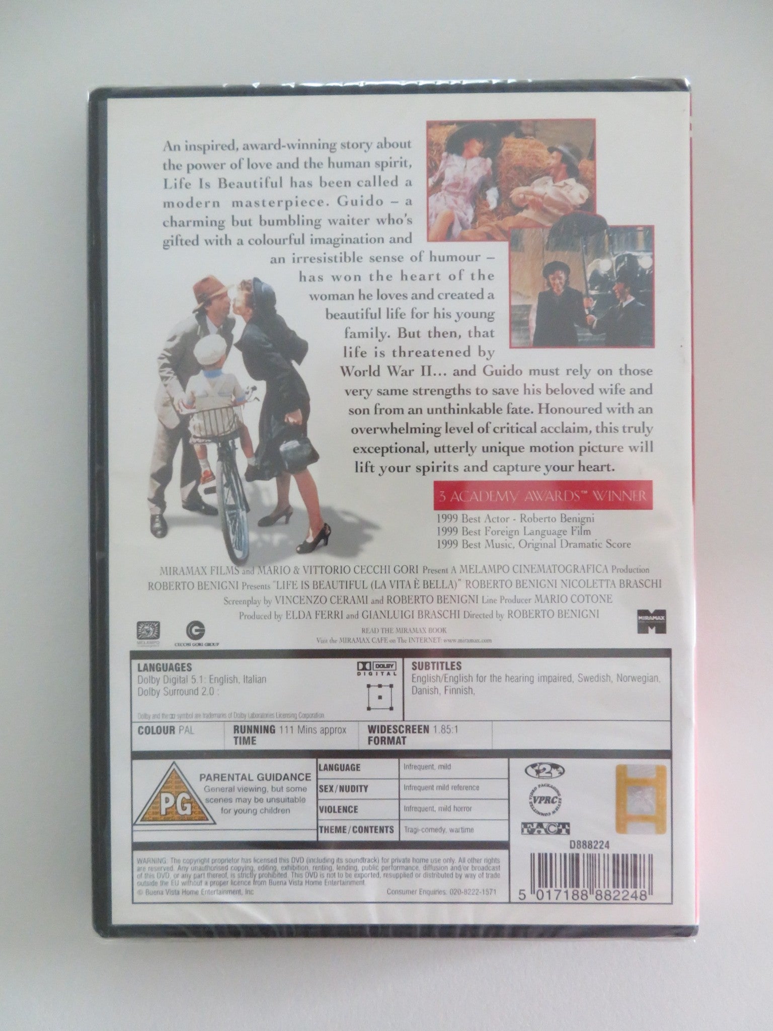 LIFE IS BEAUTIFUL (DVD) ROBERT BENIGNI NICOLETTA BRASCHI 1997 REGION 2 Movie posters