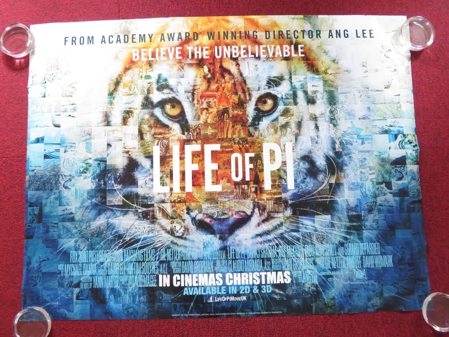 LIFE OF PI UK QUAD ROLLED POSTER SURAJ SHARMA IRRFAN KHAN 2012 Rendezvous Cinema Movie posters