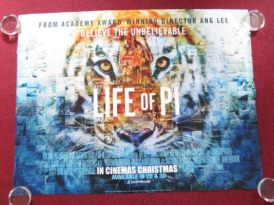 LIFE OF PI UK QUAD ROLLED POSTER SURAJ SHARMA IRRFAN KHAN 2012 Rendezvous Cinema Movie posters