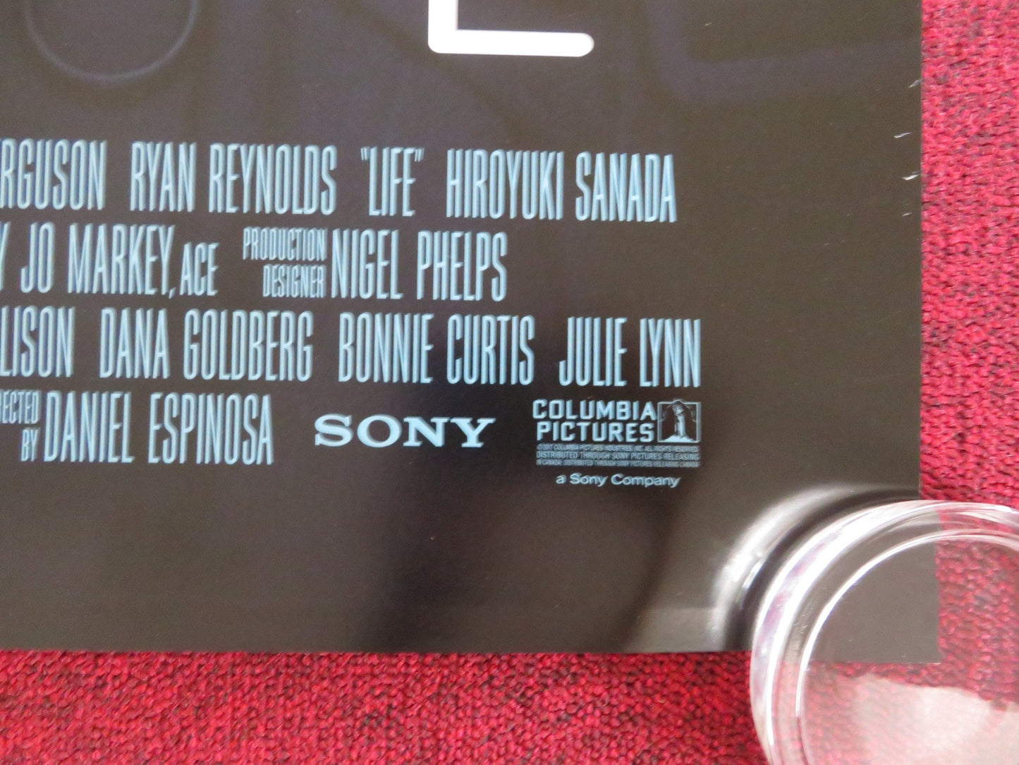 LIFE US ONE SHEET ROLLED POSTER JAKE GYLLENHAAL RYAN REYNOLDS 2017 Rendezvous Cinema Movie posters