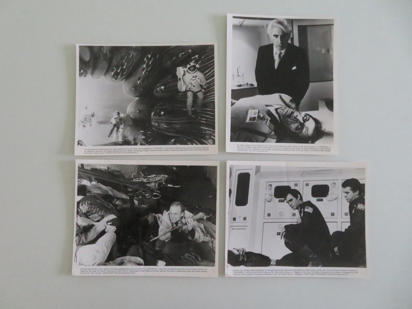 LIFEFORCE MOVIE STILL PHOTO LOT OF 4 CANNON PETER FIRTH FRANK FINLAY 1985 Movie posters