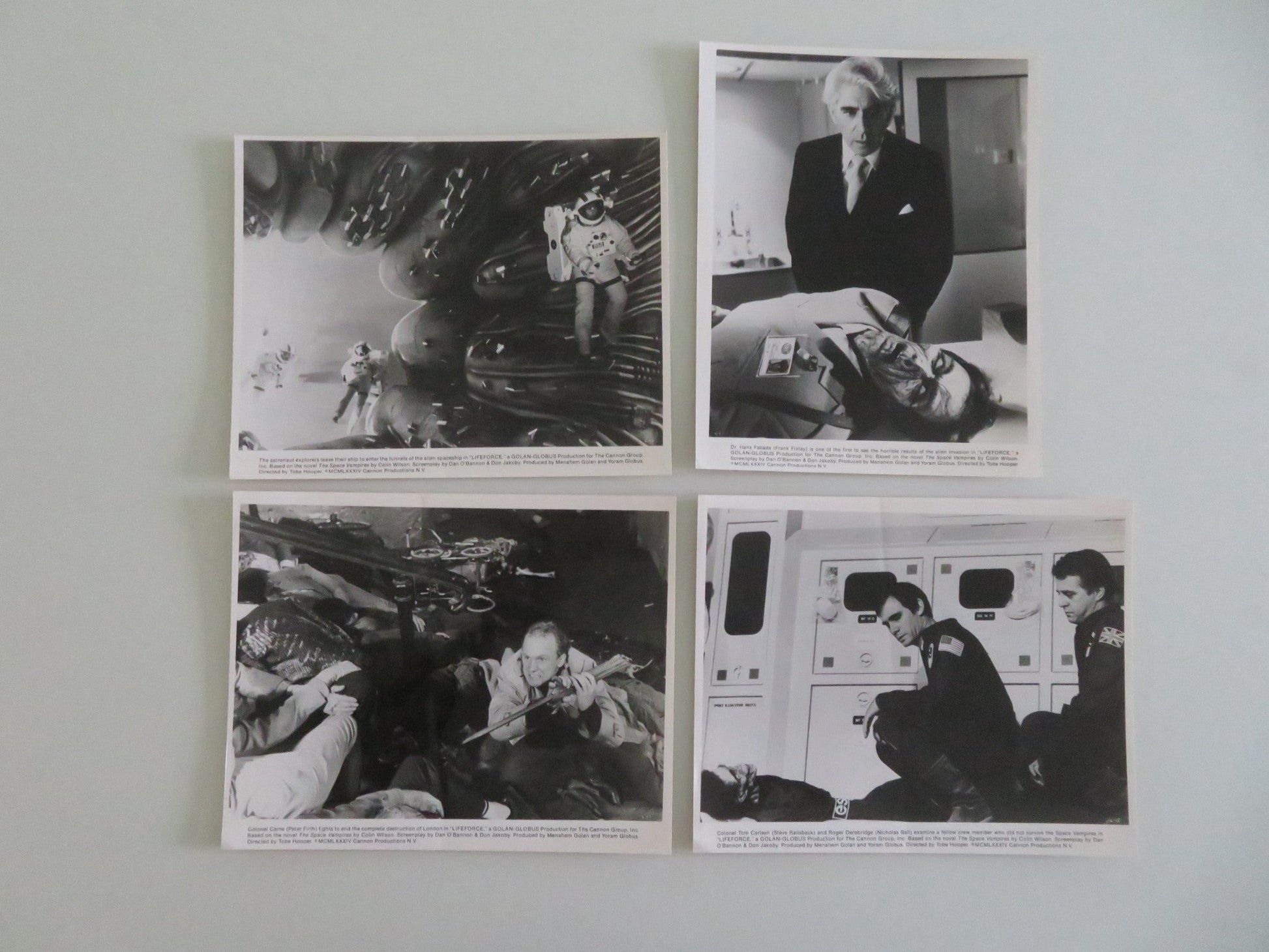 LIFEFORCE MOVIE STILL PHOTO LOT OF 4 CANNON PETER FIRTH FRANK FINLAY 1985 Movie posters