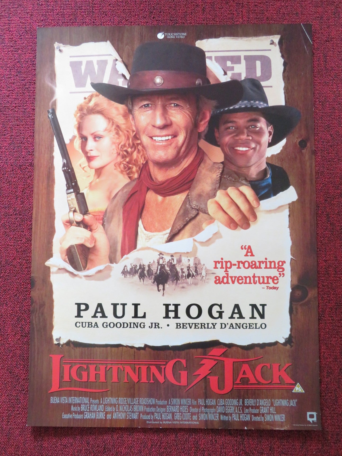 LIGHTNING JACK VHS VIDEO POSTER PAUL HOGAN CUBA GOODING JR. 1994 Rendezvous Cinema Movie posters