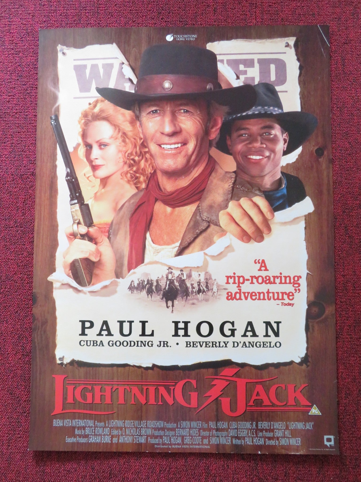 LIGHTNING JACK VHS VIDEO POSTER PAUL HOGAN CUBA GOODING JR. 1994 Rendezvous Cinema Movie posters